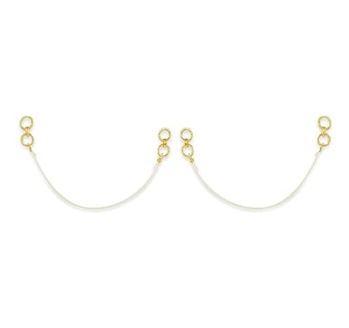 VRONZO Kaan Chain Transparent Stretchable Rubber Gold Colored Earchain | Champaswaralu for Women and Girls | Invisible Ear Chain for Women, Ear Chain for Heavy Earrings