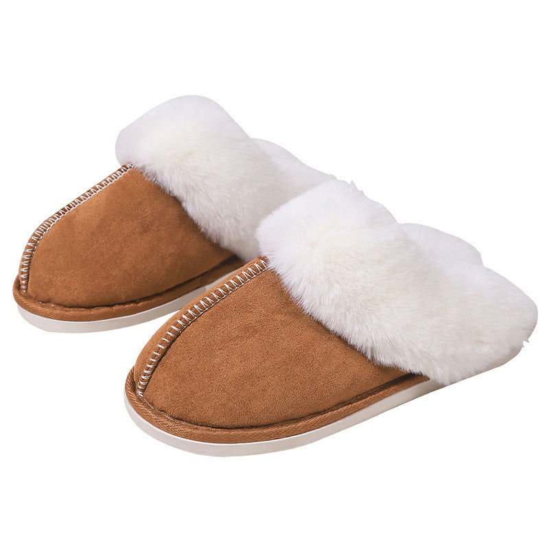 Fluffy Slippers Autumn Winter Home Indoor Cotton Slippers Warm Slugged Bottom Home