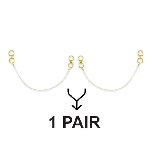 VRONZO Kaan Chain Transparent Stretchable Rubber Gold Colored Earchain | Champaswaralu for Women and Girls | Invisible Ear Chain for Women, Ear Chain for Heavy Earrings