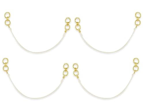 VRONZO Kaan Chain Transparent Stretchable Rubber Gold Colored Earchain | Champaswaralu for Women and Girls | Invisible Ear Chain for Women, Ear Chain for Heavy Earrings