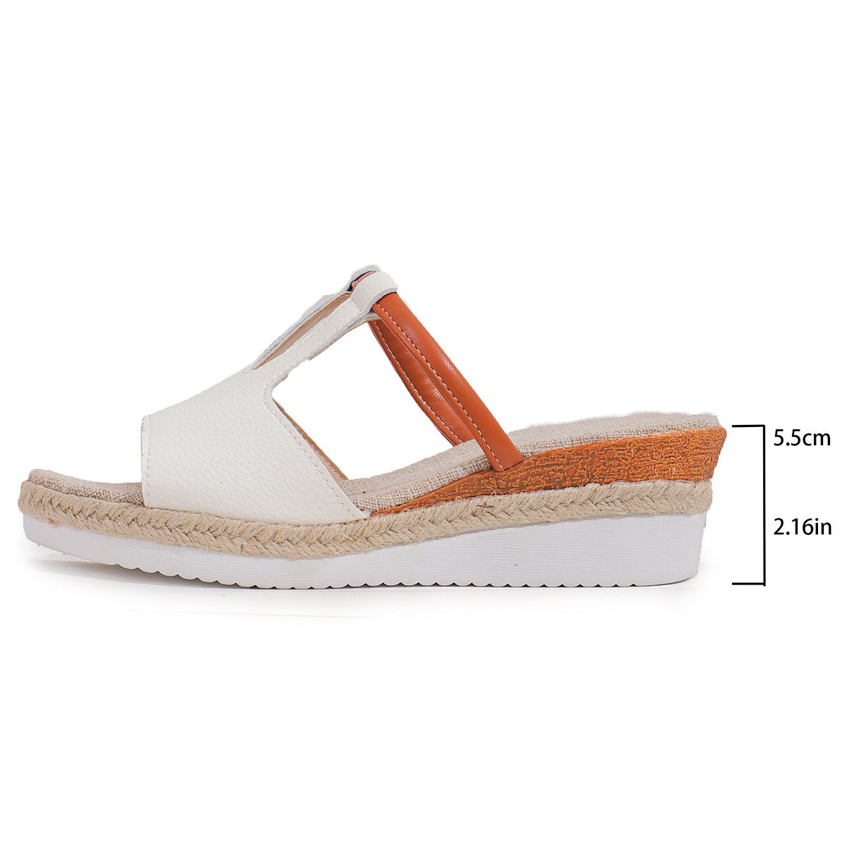 Ethnic Style One Strap Sandals Platform Wedge Buckle Plus Size
