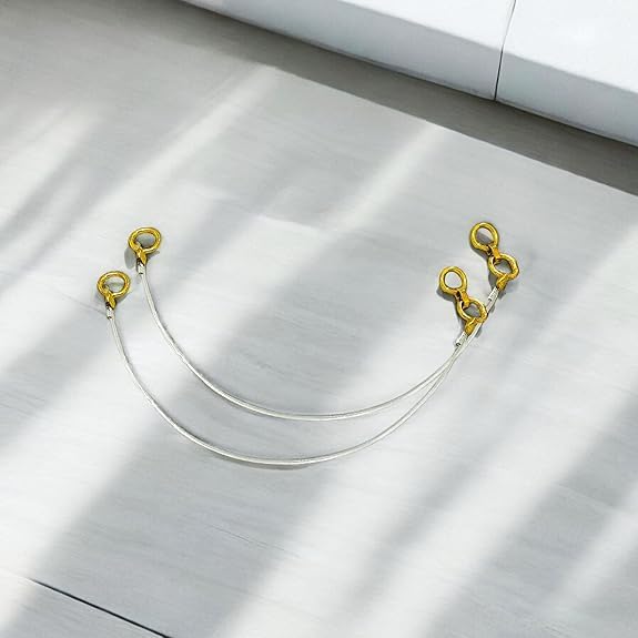 VRONZO Kaan Chain Transparent Stretchable Rubber Gold Colored Earchain | Champaswaralu for Women and Girls | Invisible Ear Chain for Women, Ear Chain for Heavy Earrings
