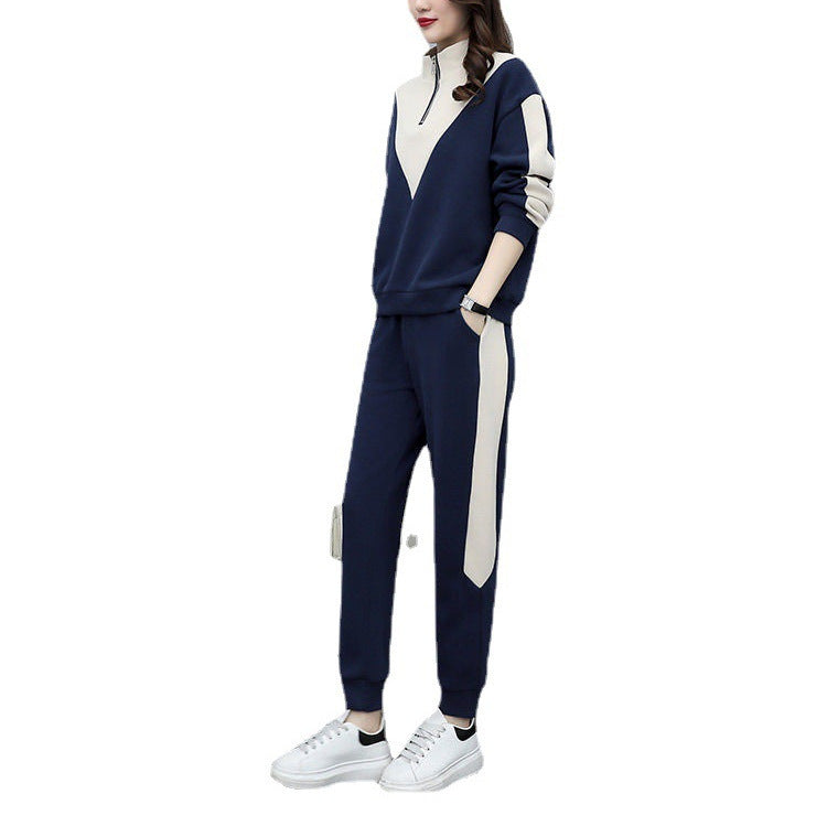 Thickened Velvet Sport Suit Women's Long-sleeved Sweater Casual Wear