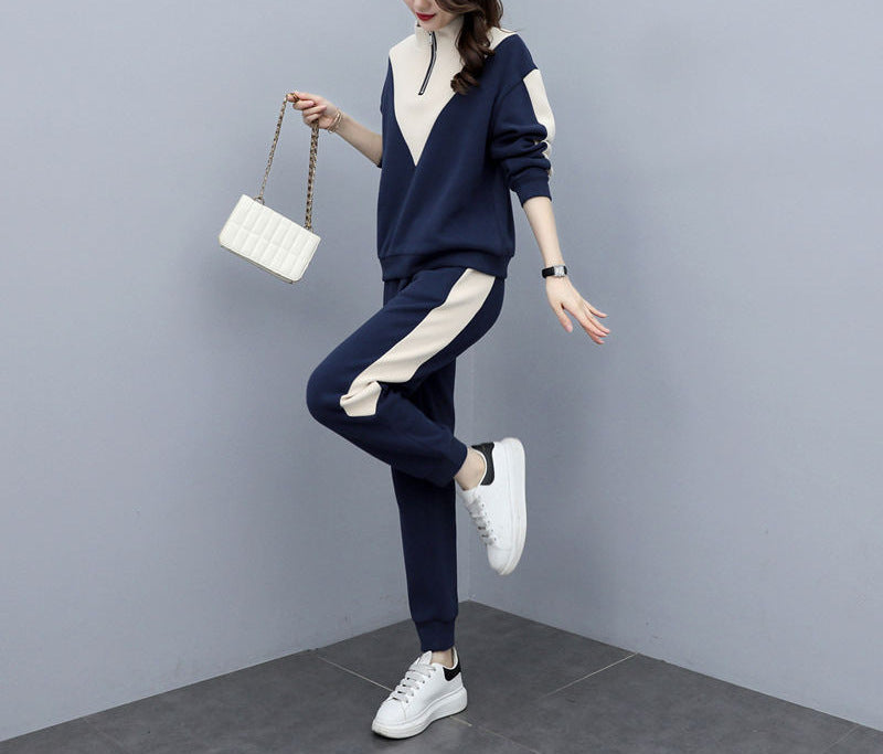 Thickened Velvet Sport Suit Women's Long-sleeved Sweater Casual Wear