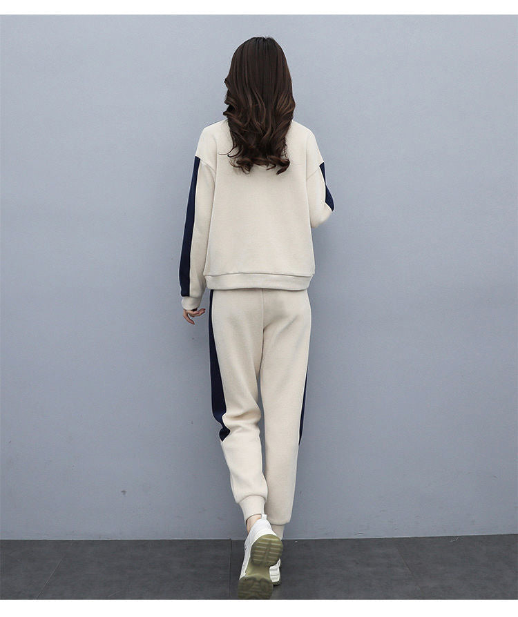 Thickened Velvet Sport Suit Women's Long-sleeved Sweater Casual Wear