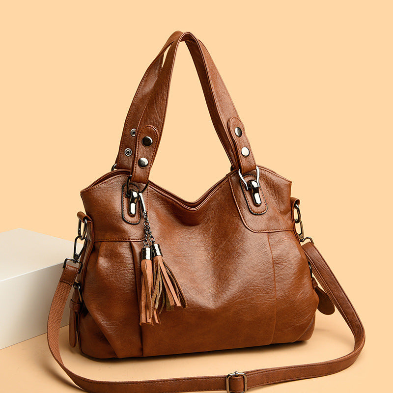 Classic Washed Sheepskin Tassel Bag Texture