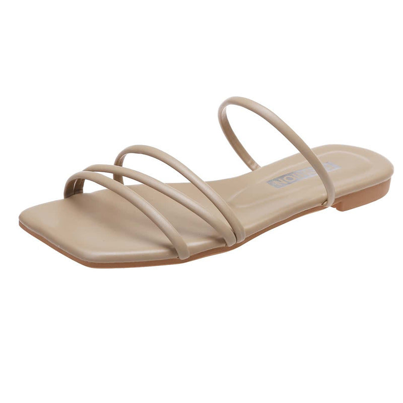 INS Thin Strap Minimalist Slippers For Women Special-interest Design