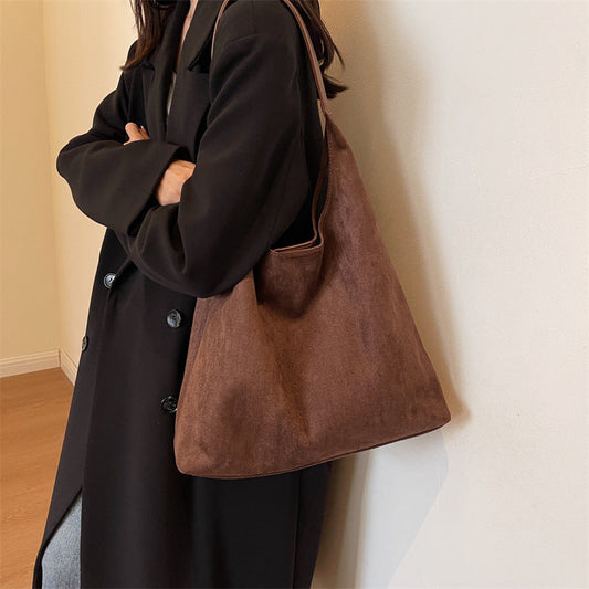 Suede One-shoulder Underarm Bag Women's Large Capacity
