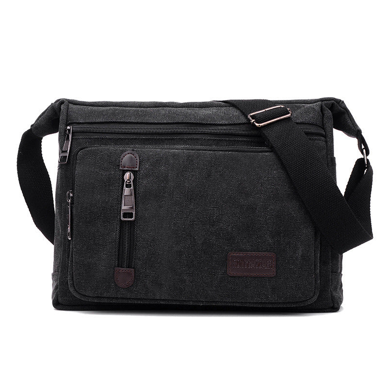 Simple Layered Retro Fashion Men's Messenger Bag