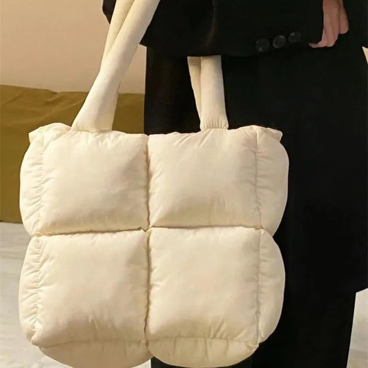 High-grade Diamond Soft Cotton Filled Large Capacity Handbag For Women