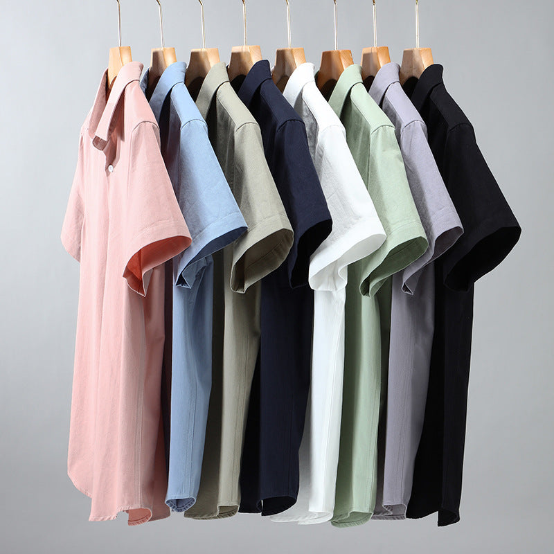 Simple Lapel Shirt Men's Cotton Loose