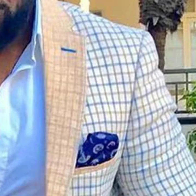 Spring Autumn Men's Casual Plaid Blazer Casual Suit Fashion Business Top Jacket Casual Suit Jacket Clothing Blazer Hombre Coat