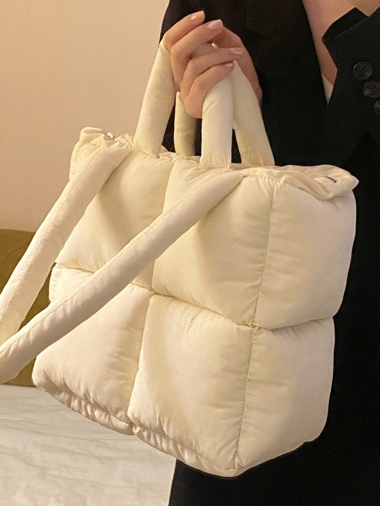High-grade Diamond Soft Cotton Filled Large Capacity Handbag For Women