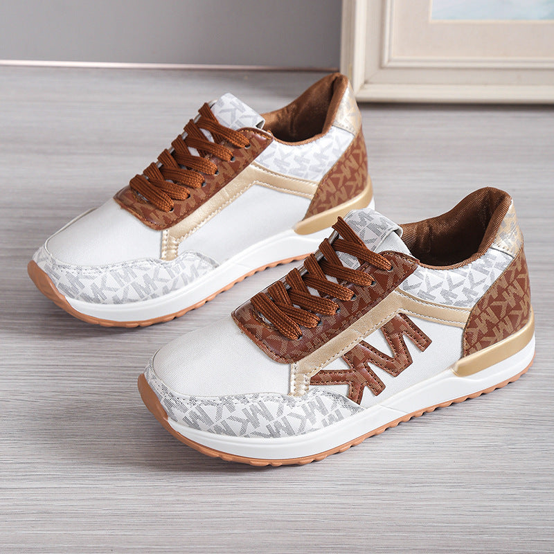 Front Lace-up Round Head Breathable Sneaker Roman Style