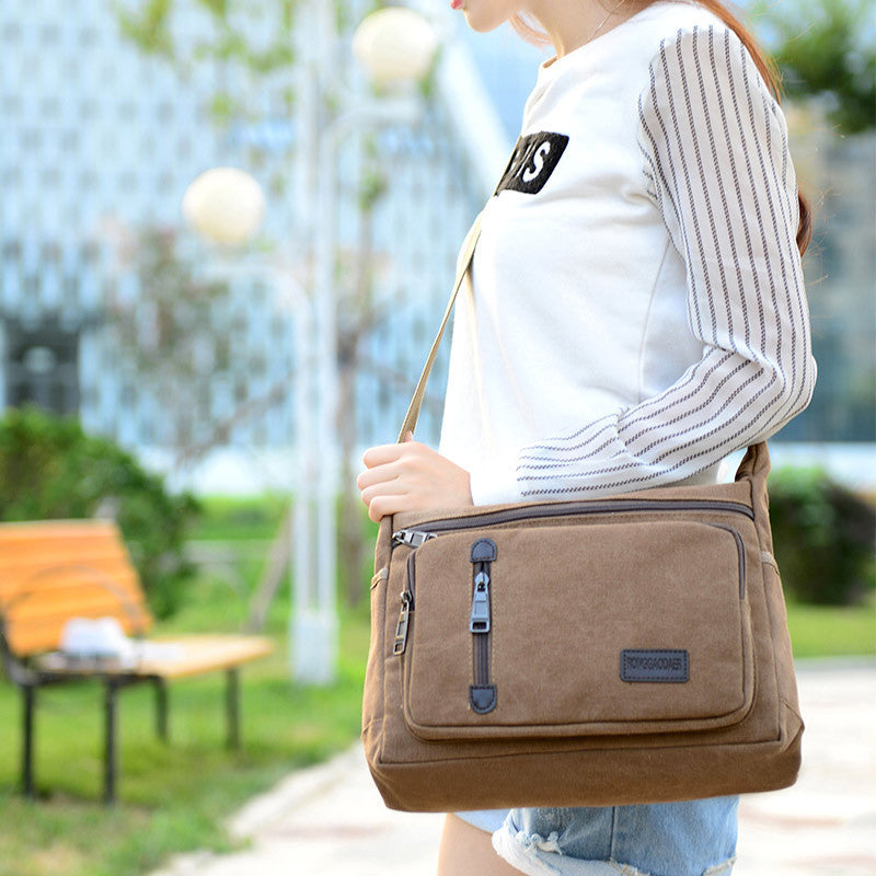 Simple Layered Retro Fashion Men's Messenger Bag